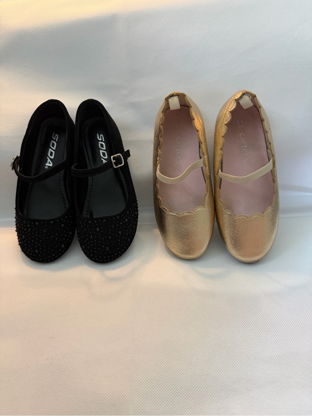Carter's Metallic Gold Scalloped Mary Jane Flats